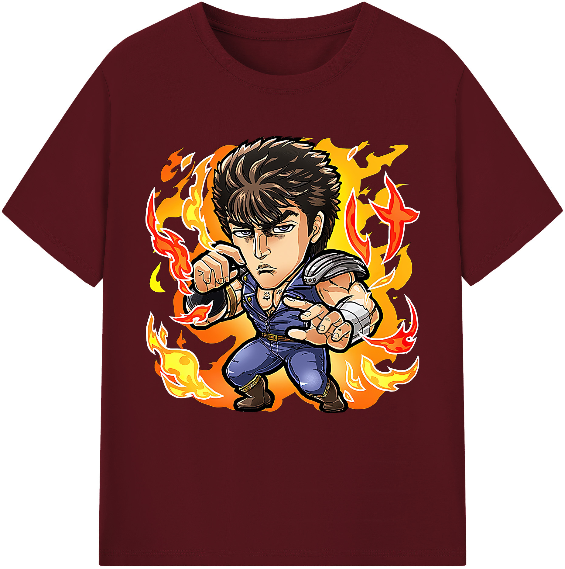（画像用） 北斗の拳 Fist of the North Star 綿100％半袖Tシャツ（フロントプリント）
